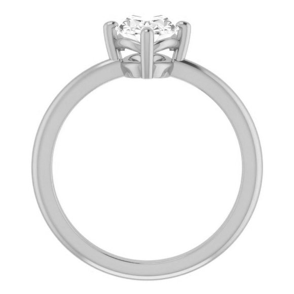 4.0Carat -11x9mm Kite-Set Oval Moissanite Solitaire Ring - Picture 3 of 15